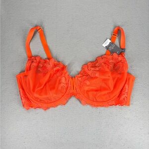 Cacique Collection Seriously Sexy Unlined Balconette 46DDD Underwire Coral